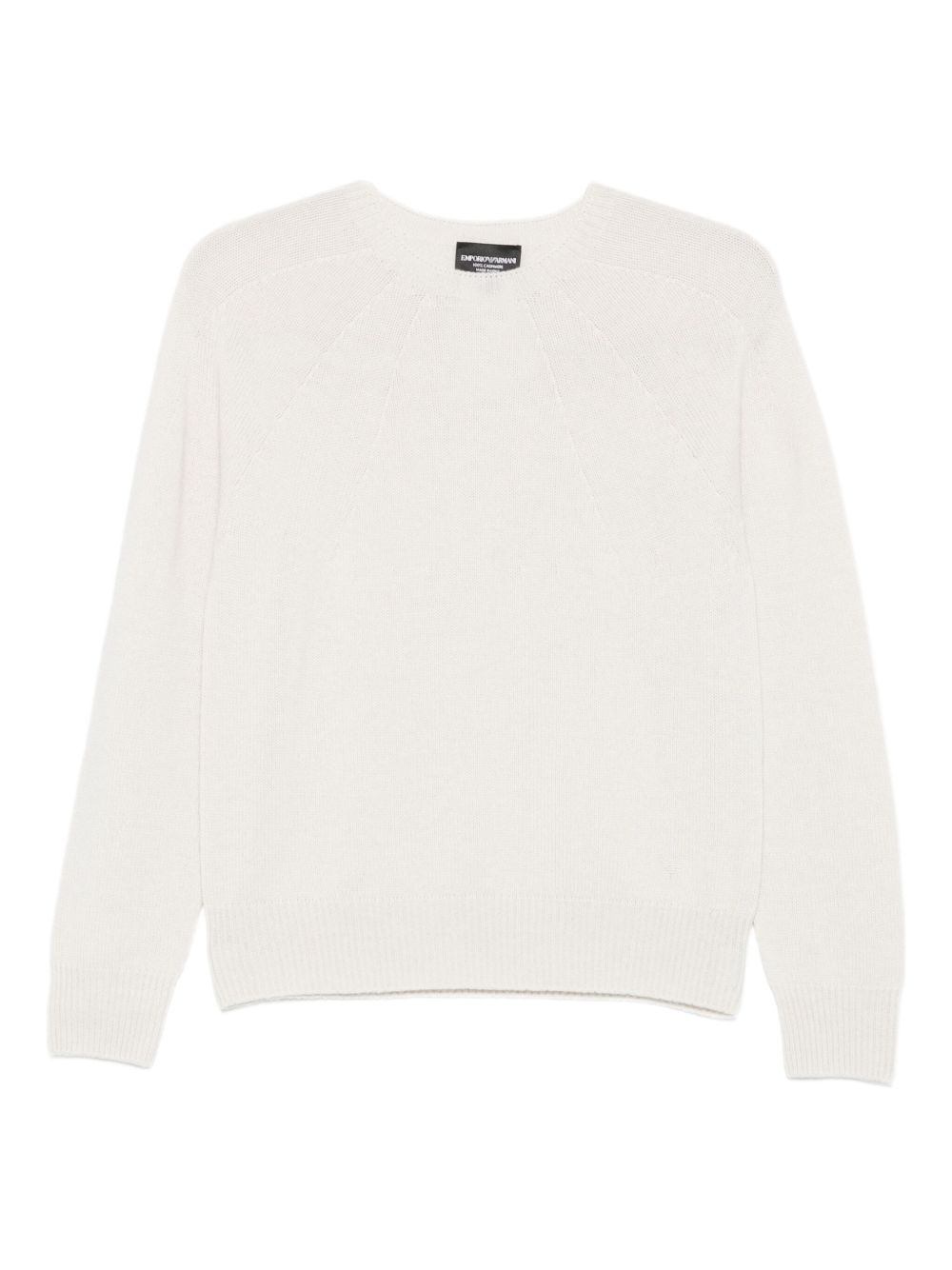 Emporio Armani Ivory Ribbed Wool-Blend Sweater Ivory