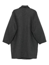 Emporio Armani Wool-Blend Grey Long Coat with Square Buttons Grey