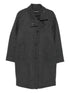Emporio Armani Wool-Blend Grey Long Coat with Square Buttons Grey