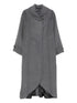 Emporio Armani Single-Breasted Grey Wool Coat with High Neck Grey