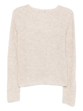 Emporio Armani Ivory Wool-Cashmere Sweater with Long Sleeves Ivory