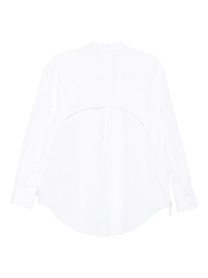 Emporio Armani White Cotton Mandarin-Collar Shirt White