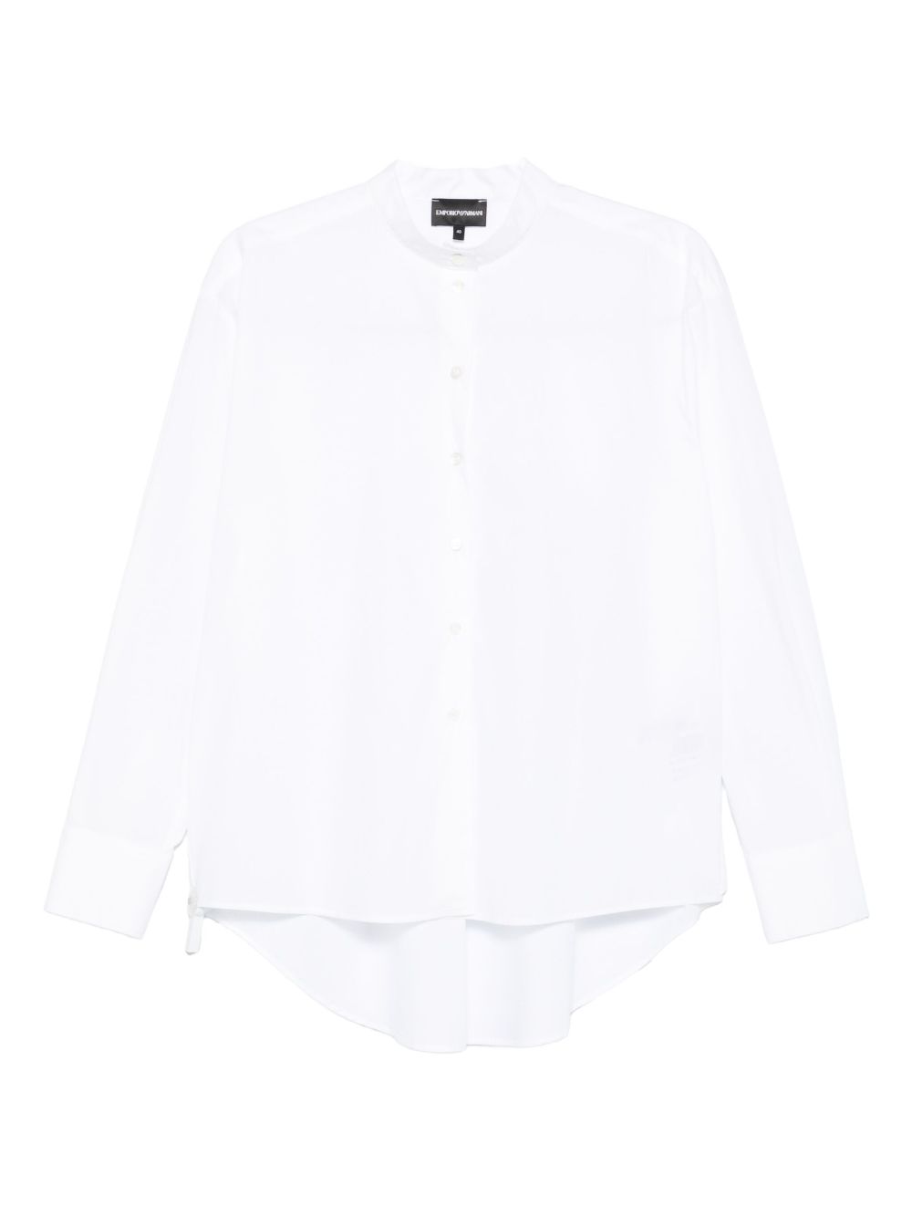 Emporio Armani White Cotton Mandarin-Collar Shirt White