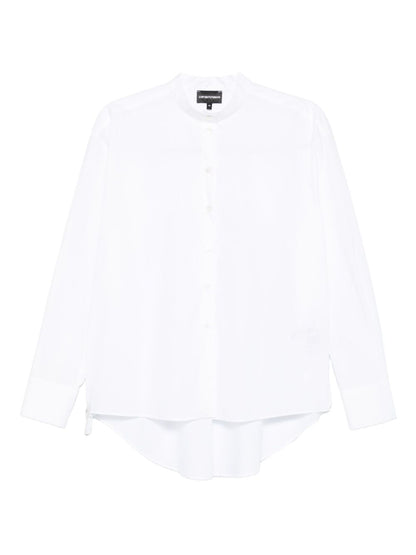 Emporio Armani White Cotton Mandarin-Collar Shirt White