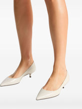 Jimmy Choo Amelia Leather Kitten Heel Pumps White