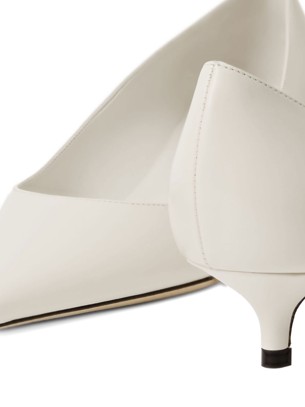 Jimmy Choo Amelia Leather Kitten Heel Pumps White