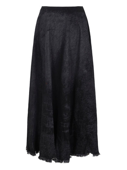 Diesel Long Silk Denim Skirt Black black