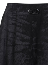 Diesel Long Silk Denim Skirt Black black
