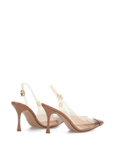 Gianvito Rossi With Heel Light Beige Transparent Leather Slingback Pumps Leather Brown