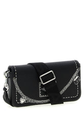 Marc Jacobs The Mini Embossed Logo Chain Shoulder Bag Black