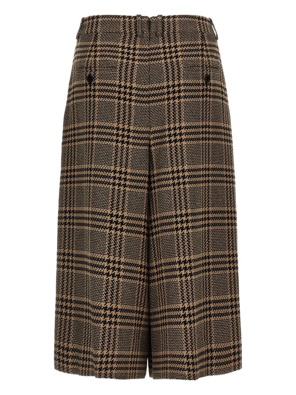 Saint Laurent Prince of Wales Checked Wool Trousers Black