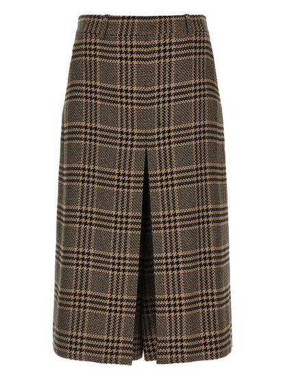 Saint Laurent Prince of Wales Checked Wool Trousers Black