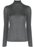Brunello Cucinelli Cashmere Silk Speckled Knit Turtleneck Sweater Grey
