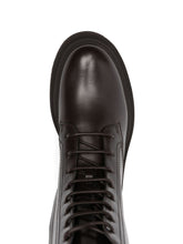 Brunello Cucinelli Lace-Up Leather Biker Boots Brown