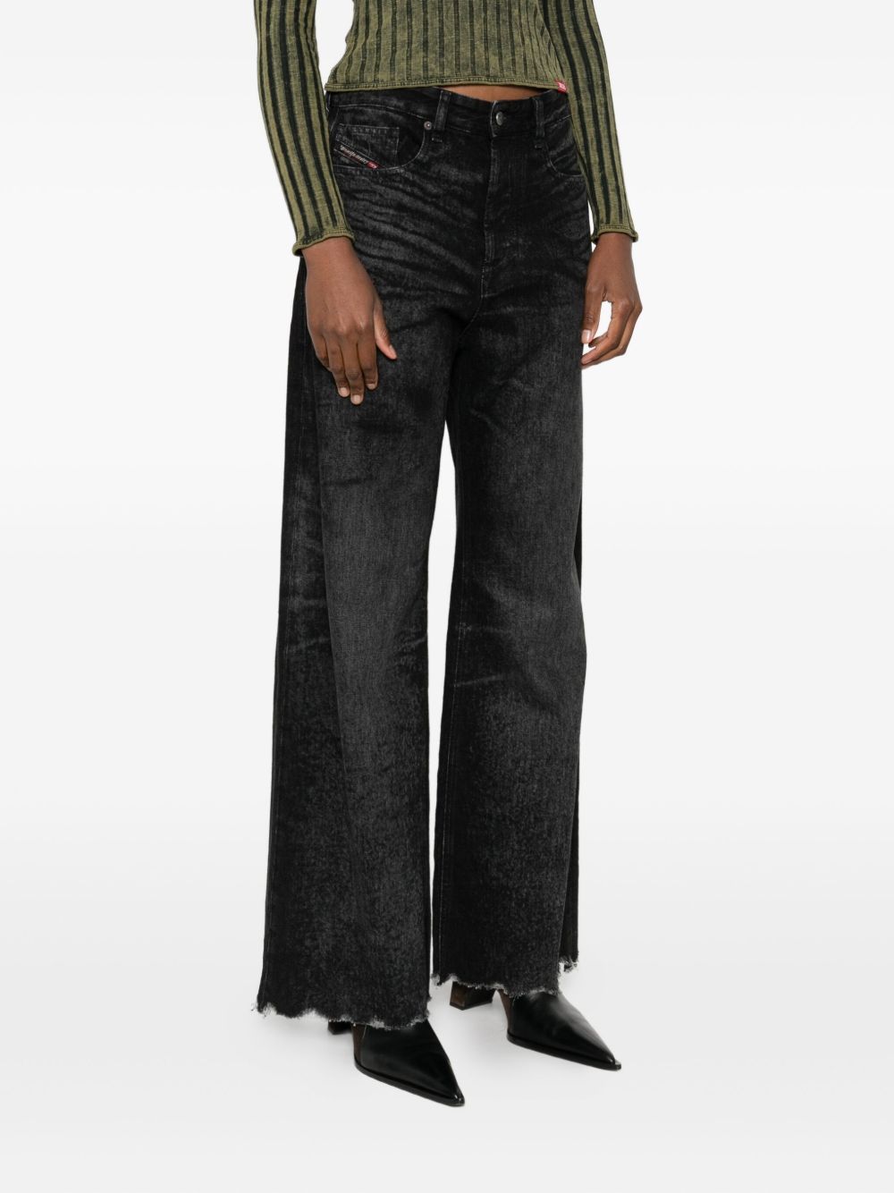 Diesel Flared Hemp Jeans Black black