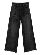 Diesel Flared Black Hemp Denim Jeans Black
