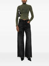 Diesel Flared Black Hemp Denim Jeans Black