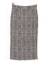 Elisabetta Franchi High-Waisted Black Midi Skirt with Gold-Tone Detailing Black