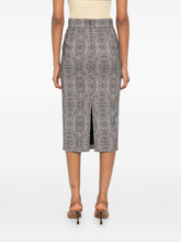 Elisabetta Franchi High-Waisted Black Midi Skirt with Gold-Tone Detailing Black