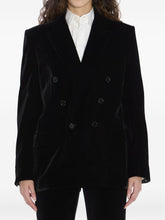 Saint Laurent Double-Breasted Velvet Jacket Black black