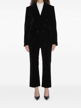 Saint Laurent Double-Breasted Velvet Jacket Black black