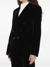 Saint Laurent Double-Breasted Velvet Jacket Black black