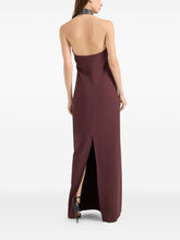 Brunello Cucinelli Silk-Blend Embellished Halterneck Maxi Dress Bordeaux
