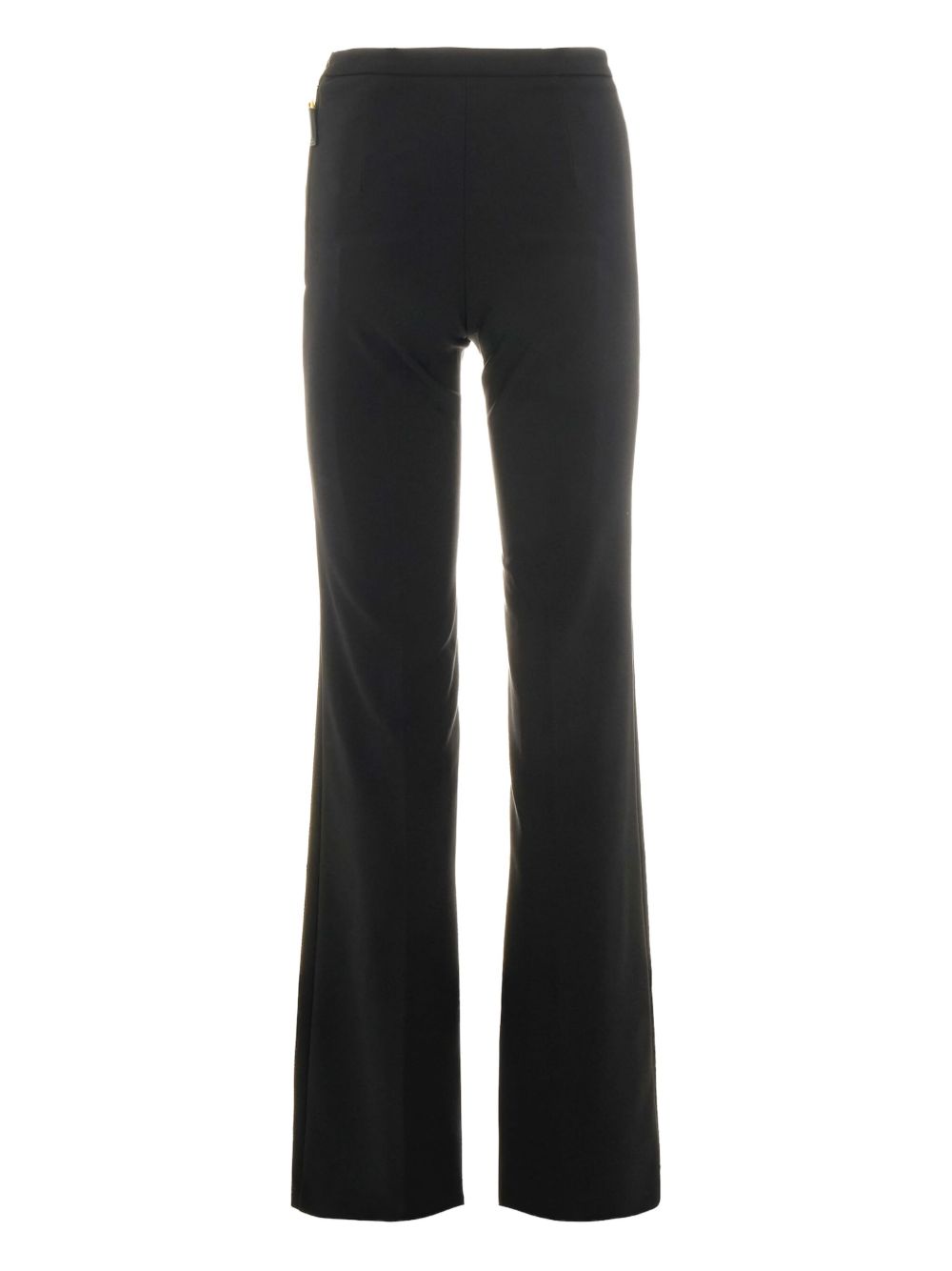 Elisabetta Franchi High-Waisted Flared Trousers with Logo Buttons Black