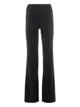 Elisabetta Franchi High-Waisted Flared Trousers with Logo Buttons Black