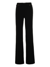 Elisabetta Franchi High-Waisted Flared Trousers with Logo Buttons Black