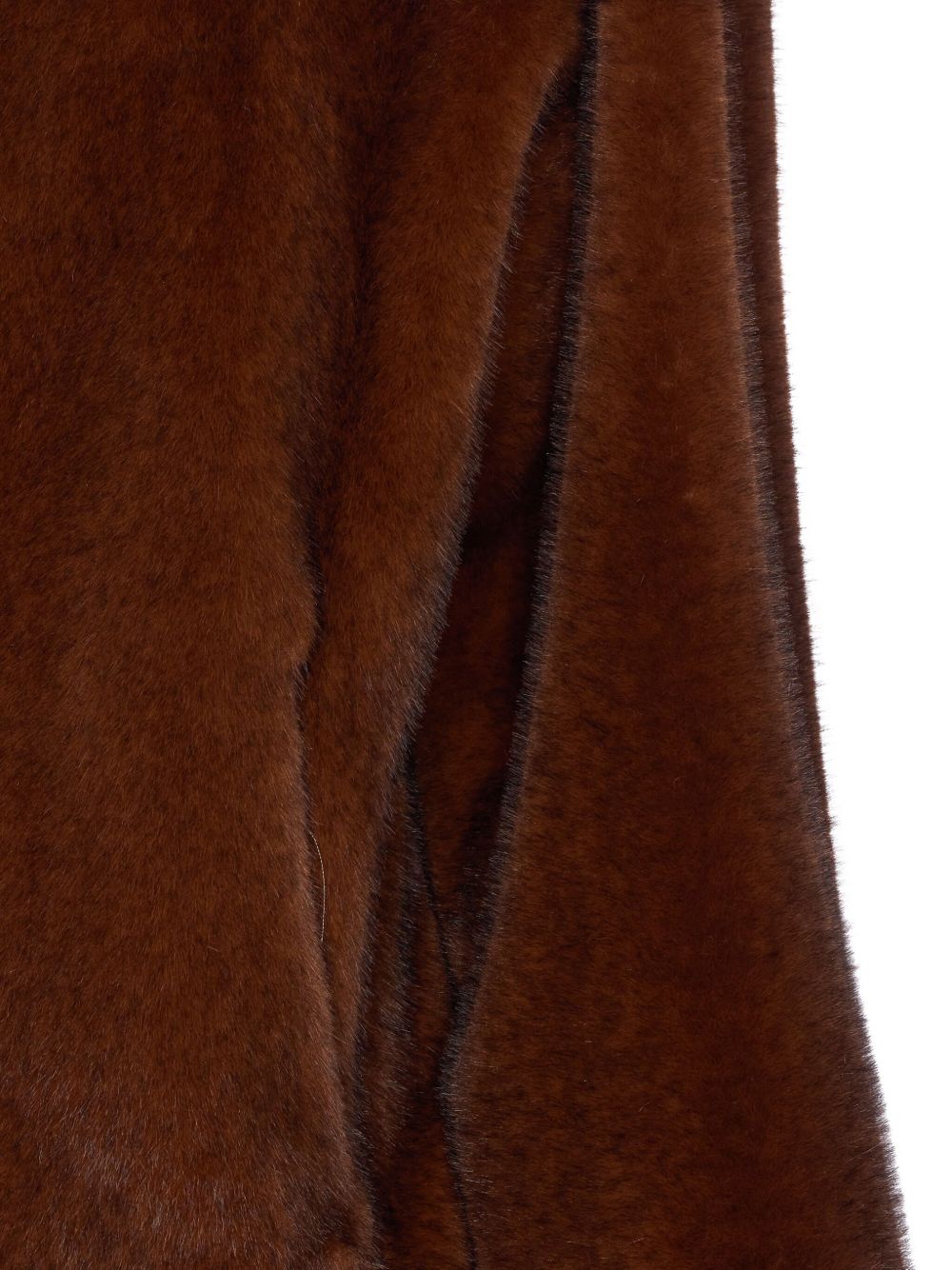 Herno Faux Fur Zip-Up Hooded Brown Coat Brown
