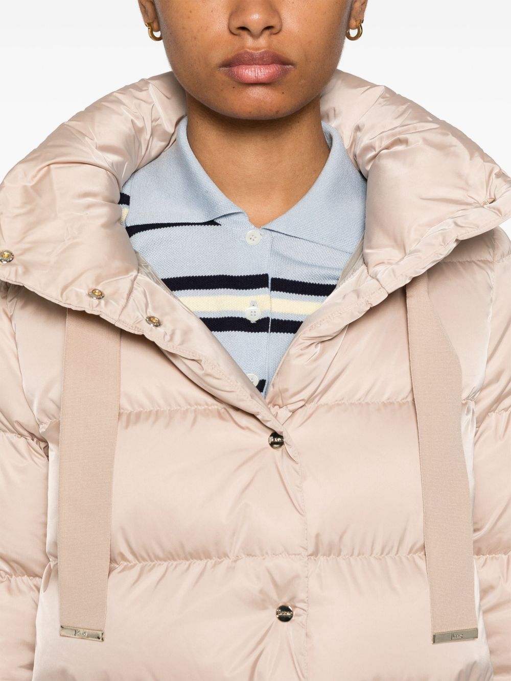 Herno Chantilly Beige Padded Goose Down Coat Powder