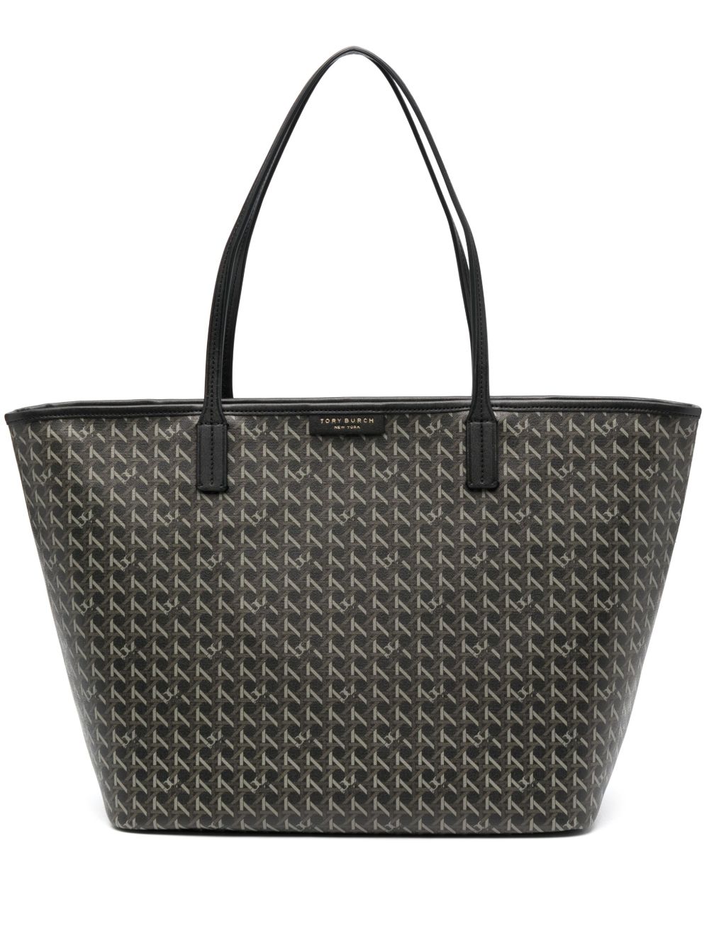 Tory Burch Ever-Ready Basket-Weave Tote with Zip Black