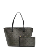Tory Burch Ever-Ready Basket-Weave Tote with Zip Black
