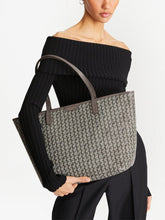 Tory Burch Ever-Ready Grey Silk & Nylon Shopper Tote with Zip Grey