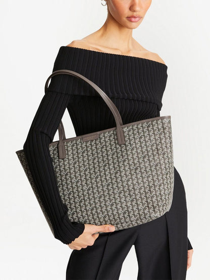 Tory Burch Ever-Ready Grey Silk &amp; Nylon Shopper Tote with Zip Grey