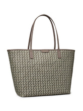 Tory Burch Ever-Ready Grey Silk & Nylon Shopper Tote with Zip Grey