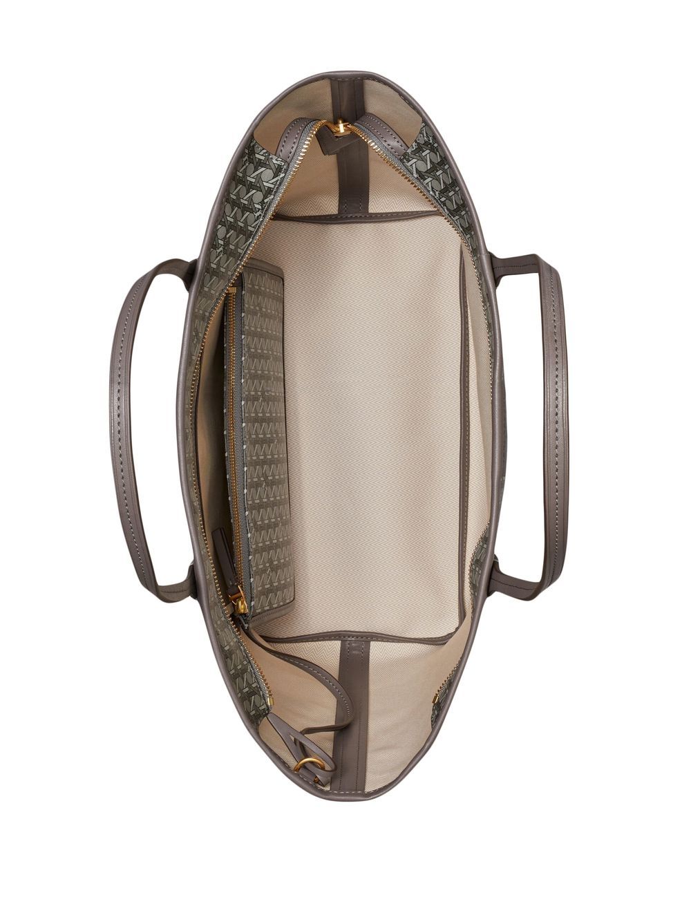 Tory Burch Ever-Ready Grey Silk &amp; Nylon Shopper Tote with Zip Grey