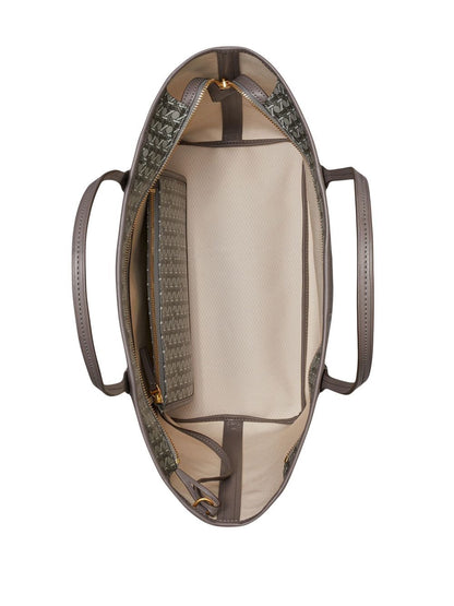 Tory Burch Ever-Ready Grey Silk &amp; Nylon Shopper Tote with Zip Grey