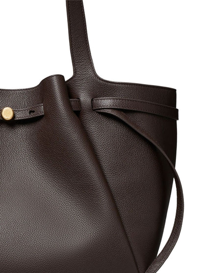Tory Burch Romy Leather Shopper Tote Brown