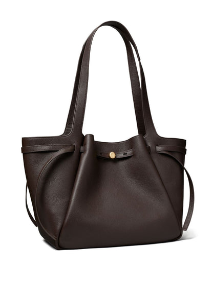 Tory Burch Romy Leather Shopper Tote Brown