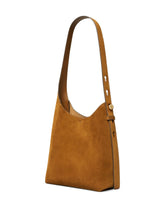 Tory Burch Romy Suede Leather Hobo Bag Leather Brown