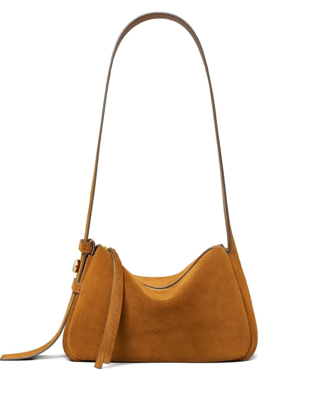 Tory Burch Romy Suede Shoulder Bag in Leather Brown