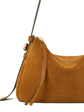 Tory Burch Romy Suede Leather Shoulder Bag Leather Brown