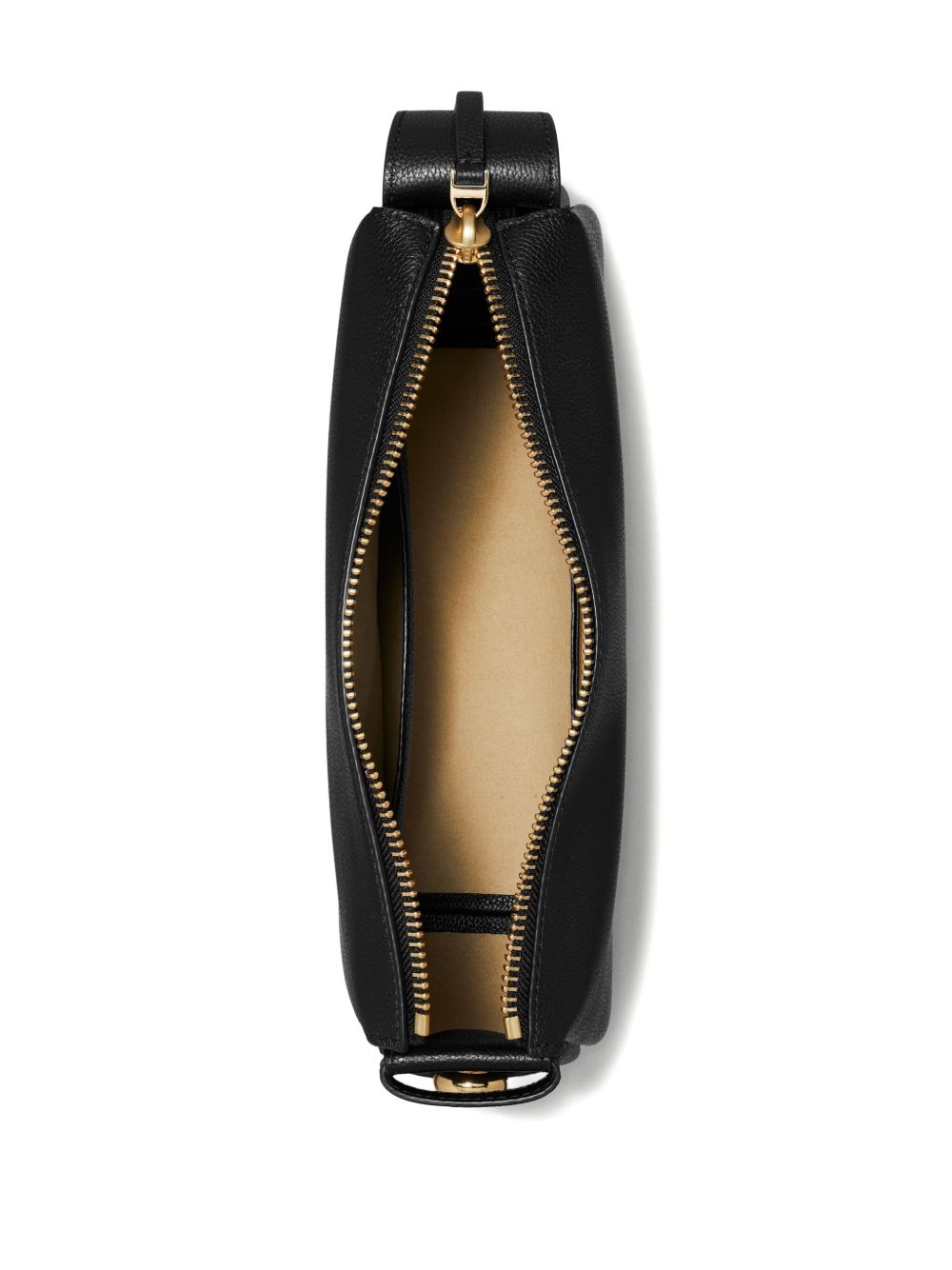 Tory Burch Romy Leather Peeble Shoulder Bag Black