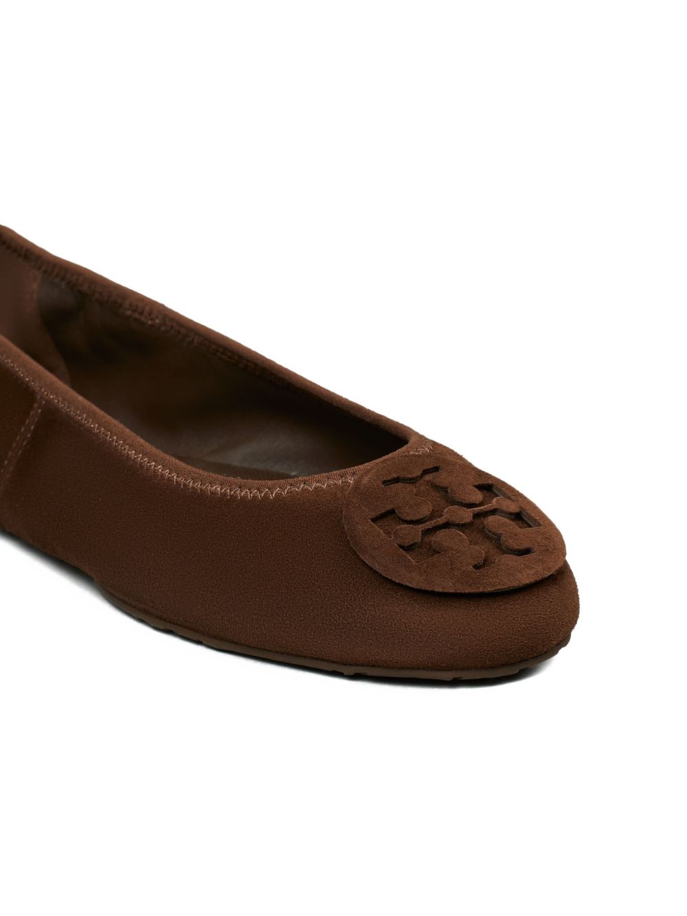 Tory Burch Minnie Travel Ballet Suede Flats Brown