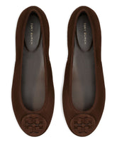 Tory Burch Minnie Travel Ballet Suede Flats Brown