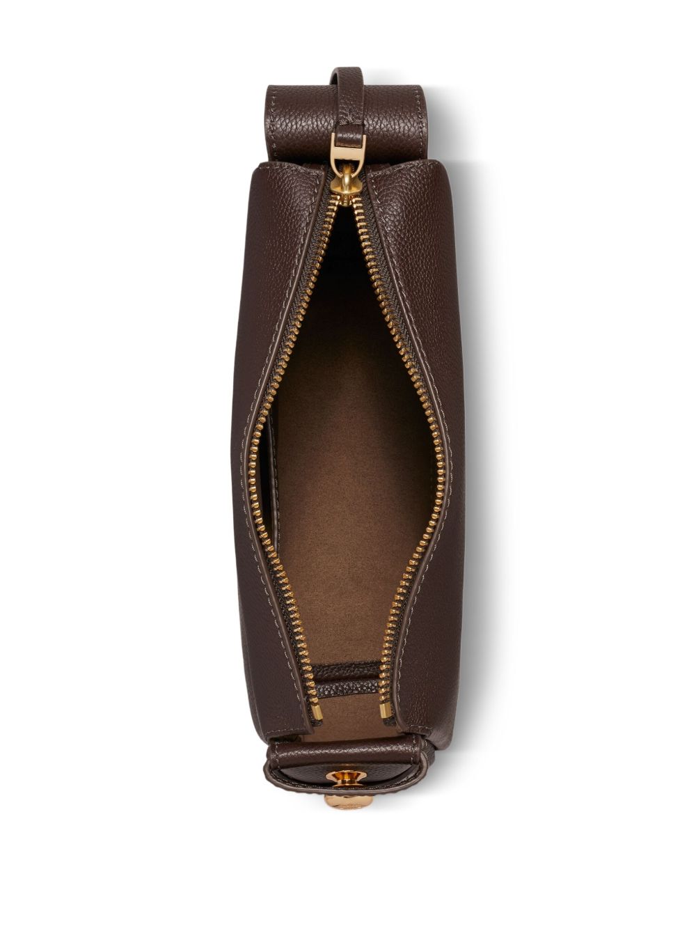 Tory Burch Romy Small Pebbled-Leather Shoulder Bag Brown
