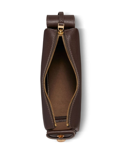 Tory Burch Romy Small Pebbled-Leather Shoulder Bag Brown