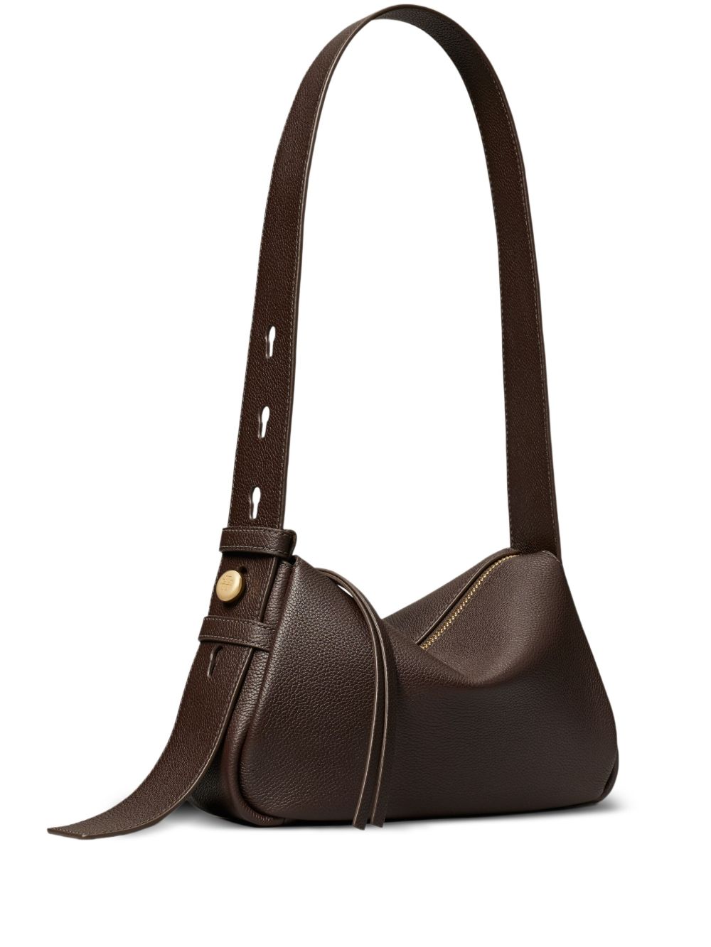 Tory Burch Romy Small Pebbled-Leather Shoulder Bag Brown